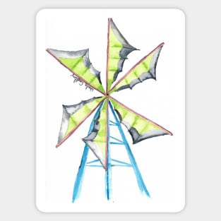 Windmill Watercolor Sticker